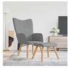 Image de Relaxstoel met voetenbank tissu gris clair