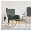 Image de Relaxstoel met voetenbank tissu gris foncé