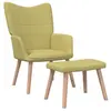 Image de Chaise de Relaxation et Tabouret Fauteuil avec Repose-pied Chaise de Salon Salle de Séjour Maison Intérieur 61,5x69x95,5 cm Vert Tissu