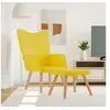 Image de Relaxstoel met voetenbank tissu mosterdjaune