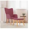 Image de Relaxstoel met voetenbank tissu bordeaux