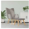 Image de Relaxstoel met voetenbank tissu taupe