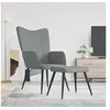 Image de Relaxstoel met voetenbank tissu gris clair