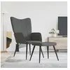 Image de Relaxstoel met voetenbank tissu gris foncé
