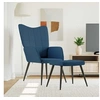 Image de Relaxstoel met voetenbank tissu bleu