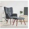 Image de Chaise de relaxation avec repose pied Gris foncé Velours