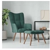 Image de Chaise de relaxation avec repose pied Vert foncé Velours