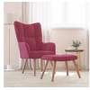Image de Chaise de relaxation avec repose pied Rouge bordeaux Velours
