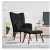 Image de Chaise de relaxation avec repose pied Noir Velours