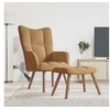 Image de Relaxstoel met voetenbank velours marron