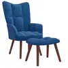 Image de Chaise de relaxation avec repose pied Bleu Velours
