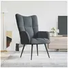 Image de Chaise de relaxation Gris foncé Velours