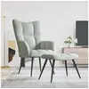 Image de Chaise de relaxation avec tabouret Gris clair Velours