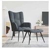 Image de Relaxstoel met voetenbank velours gris foncé