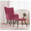 Image de Chaise de relaxation avec tabouret Rouge bordeaux Velours