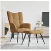 Image de Relaxstoel met voetenbank velours marron