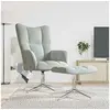 Image de Chaise de relaxation avec tabouret Gris clair Velours328128