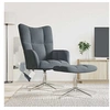 Image de Chaise de relaxation avec tabouret Gris foncé Velours328129