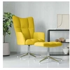 Image de Chaise de relaxation avec tabouret Jaune moutarde Velours328135