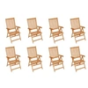 Image de Lot de 8 chaise en teck pliable H. 100 cm exterieur bois