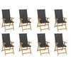 Image de Lot de 8 Chaises Inclinables de Jardin avec Coussins, Sièges de Terrasse, Chaises de Salle à Manger, Meubles de Patio 3072541