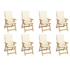 Image de Lot de 8 Chaises Inclinables de Jardin avec Coussins, Sièges de Terrasse, Chaises de Salle à Manger, Meubles de Patio 3072543
