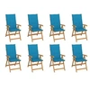Image de Lot de 8 Chaises Inclinables de Jardin avec Coussins, Sièges de Terrasse, Chaises de Salle à Manger, Meubles de Patio 3072545