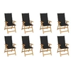 Image de Lot de 8 chaise en teck exterieur noir H. 109 cm