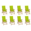Image de Lot de 8 chaise exterieur en teck vert 109 cm