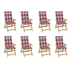 Image de Lot de 8 chaise exterieur pliable en teck H. 93 cm bois