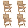 Image de Chaises pliables de jardin 4 pcs, Bois de teck solide