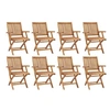 Image de Chaises pliables de jardin 8 pcs Bois de teck solide