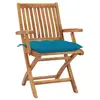 Image de Chaises pliables de jardin avec coussins 4 pcs Teck solide