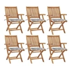 Image de Chaises pliables de jardin avec coussins 6 pcs Bois de teck