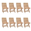 Image de Lot de 8 Chaises Pliables de Jardin, Sièges de Terrasse, Chaises de Balcon, Meubles de Patio Extérieur, Bois de Teck Solide