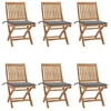 Image de Chaises pliables de jardin avec coussins 6 pcs Bois de teck