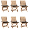 Image de Salon de jardin GENERIQUE bois noir 6 pieces 58 x 58 cm