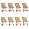 Image de Lot de 8 Chaises Pliables de Jardin avec Coussins, Sièges de Terrasse, Chaises de Salle à Manger, Meubles de Patio Extérieur, Teck Solide