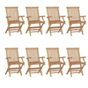 Image de Lot de 8 chaise H. 89 cm pliable en bois massif exterieur