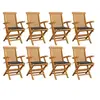 Image de Chaises de jardin avec coussins anthracite lot de 8 Teck massif