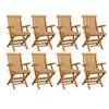 Image de Lot de 8 chaise H. 89 cm pliable exterieur en bois massif