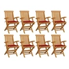 Image de Lot de 8 chaise H. 89 cm pliable en teck exterieur rouge
