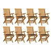 Image de Lot de 8 chaise H. 89 cm exterieur marron en bois massif