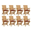 Image de Lot de 8 chaise H. 89 cm pliable exterieur en teck bois