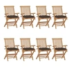 Image de Lot de 8 chaise en bois massif pliable exterieur H. 89 cm