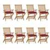 Image de Lot de 8 chaise H. 89 cm pliable en teck exterieur bois