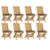 Image de Chaises de jardin avec coussins anthracite lot de 8 Teck massif