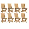 Image de Lot de 8 chaise en bois massif non pliable exterieur H. 89 cm gris
