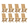 Image de Lot de 8 chaise exterieur non pliable en bois massif H. 89 cm