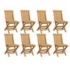 Image de Lot de 8 chaise en bois massif pliable H. 89 cm exterieur